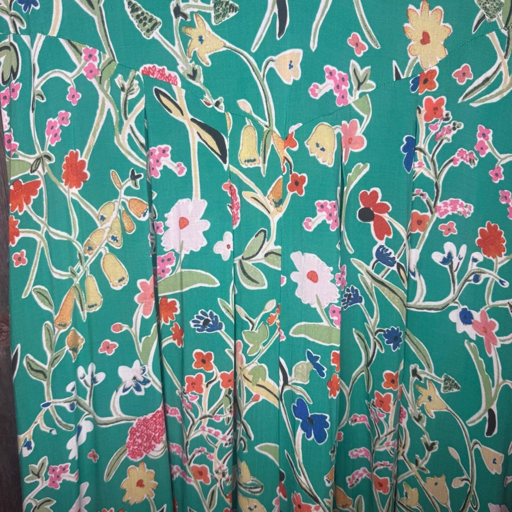 Anthropologie Floreat Relaxed Yardley Sleep Jumpsuit Green Womens Size Small - Picture 5 of 13